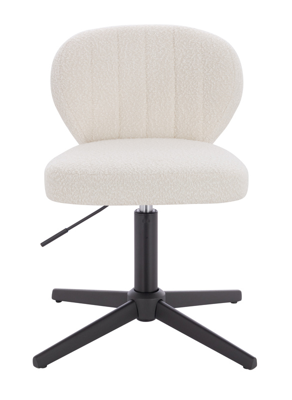 HR193CROSS Krémszínű modern boucle  szék fekete lábbal