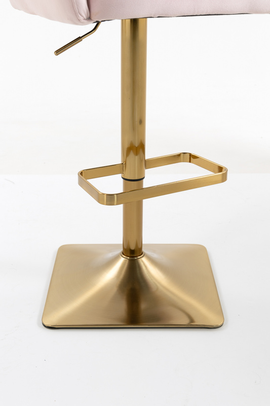 HR250KW Púder Rózsaszín modern velúr szék arany lábbal