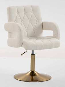 HR8404N Krémszínű Boucle szék arany lábbal