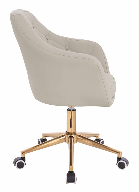 HR831K Ecru Műbőr Premium Soft szék Arany lábbal