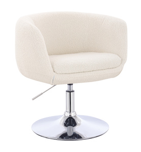 HR333N Krémszínű modern boucle szék krómozott lábbal