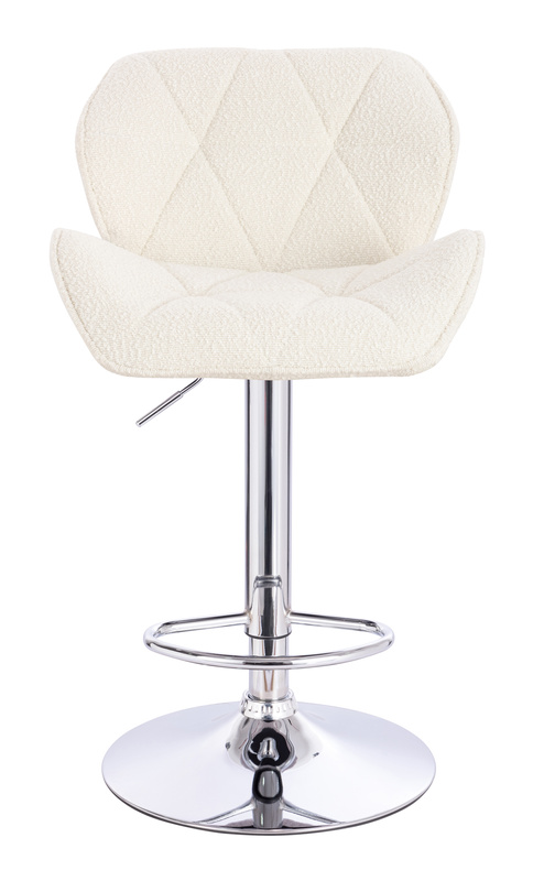 HR111W Krémszínű modern boucle  szék krómozott lábbal