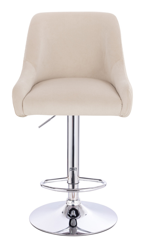 HR920W Krémszínű Modern Velúr Szék Krómozott lábbal