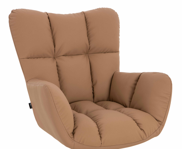 HR650K Karamell Műbőr Premium Soft szék arany lábbal