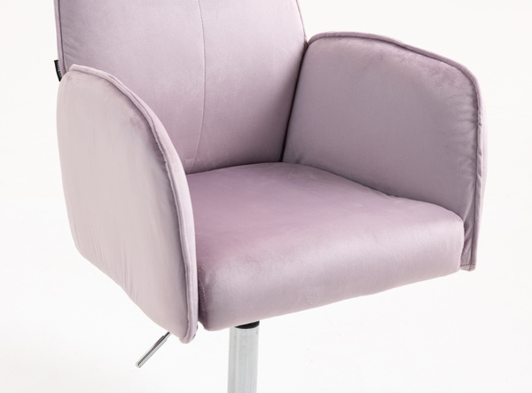 HR280N Halványlila Modern Velúr Szék Krómozott lábbal
