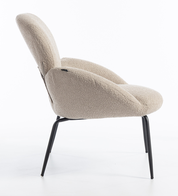 HR2045 Latte modern boucle szék fekete lábbal