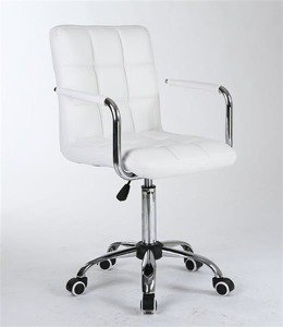 HC1015KP Fehér modern műbőr szék krómozott lábbal