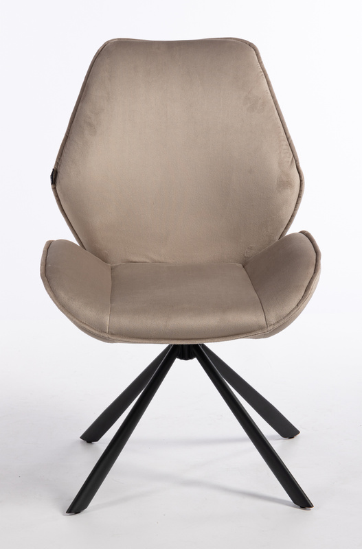 HR350 CSILLAGLÁB Latte modern velúr szék fekete lábbal