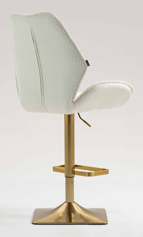 HR350KW Krémszínű boucle velúr szék arany lábbal