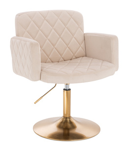 HR802N Krémszínű Modern Velúr Szék Arany lábbal