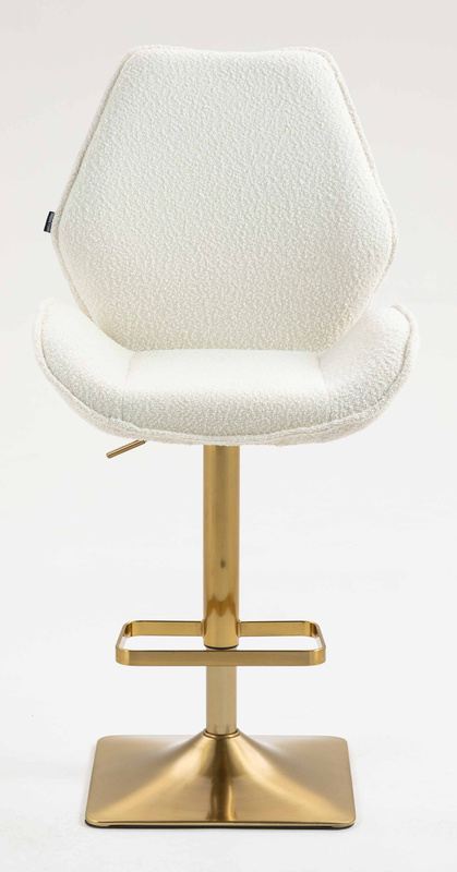 HR350KW Krémszínű boucle velúr szék arany lábbal