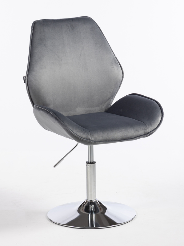 HR350N Grafit modern velúr szék krómozott lábbal