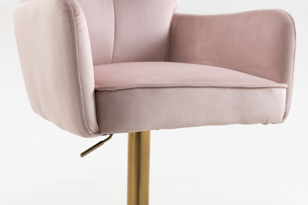 HR250W Púder Rózsaszín modern velúr szék arany lábbal