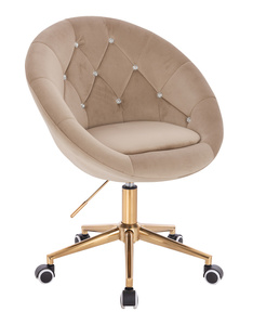 HR8516CK Latte modern velúr szék arany lábbal