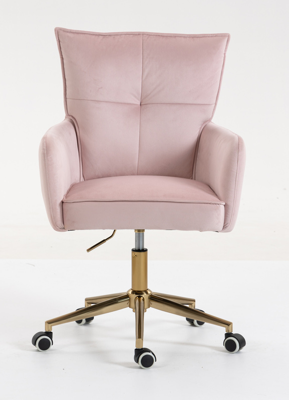 HR250K Púder Rózsaszín modern velúr szék arany lábbal