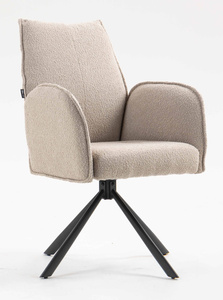 HR280 CSILLAGLÁB Latte modern boucle szék fekete lábbal