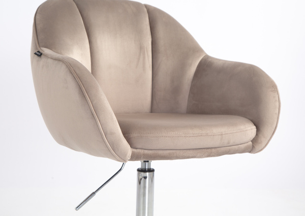 HR2055K Latte Modern Velúr Szék Krómozott lábbal