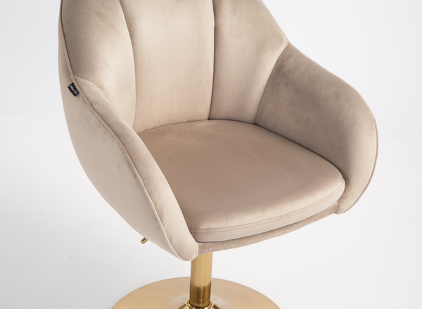 HR2055N Latte Modern Velúr Szék Arany lábbal