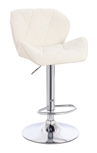 HR111W Krémszínű modern boucle szék krómozott lábbal