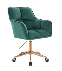 HR550K Sötétzöld modern velúr szék arany lábbal