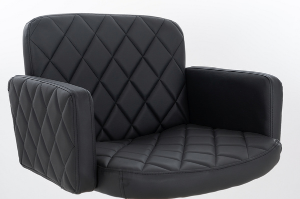 HC802CROSS Fekete Modern Műbőr Szék Arany lábbal