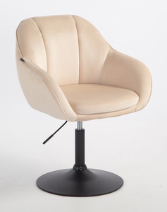 HR2055N Krémszínű Modern Velúr Szék Fekete lábbal