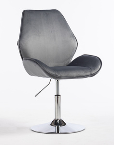 HR350N Grafit modern velúr szék krómozott lábbal