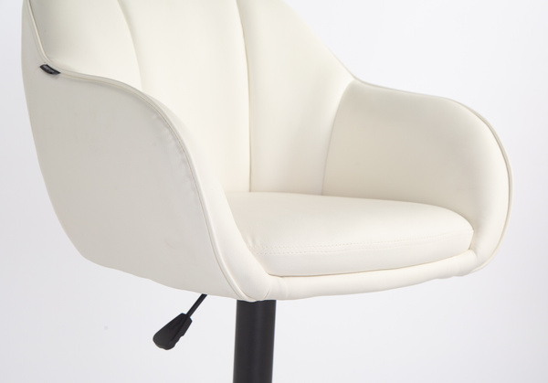 HR2055KW Fehér Modern Műbőr Szék Fekete lábbal