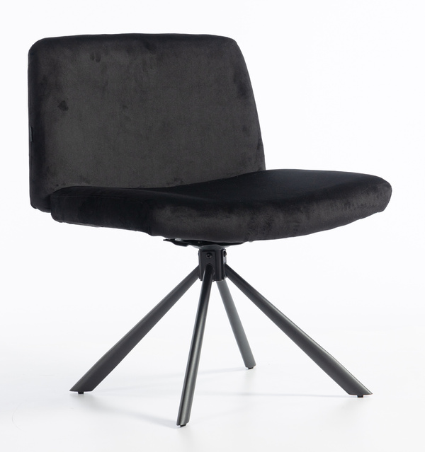 HR150 CSILLAGLÁB Fekete Modern Velúr Szék Fekete lábbal