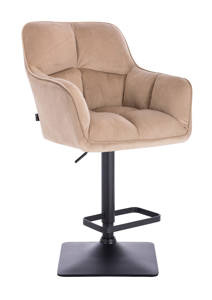 HR550KW Latte modern velúr szék fekete lábbal