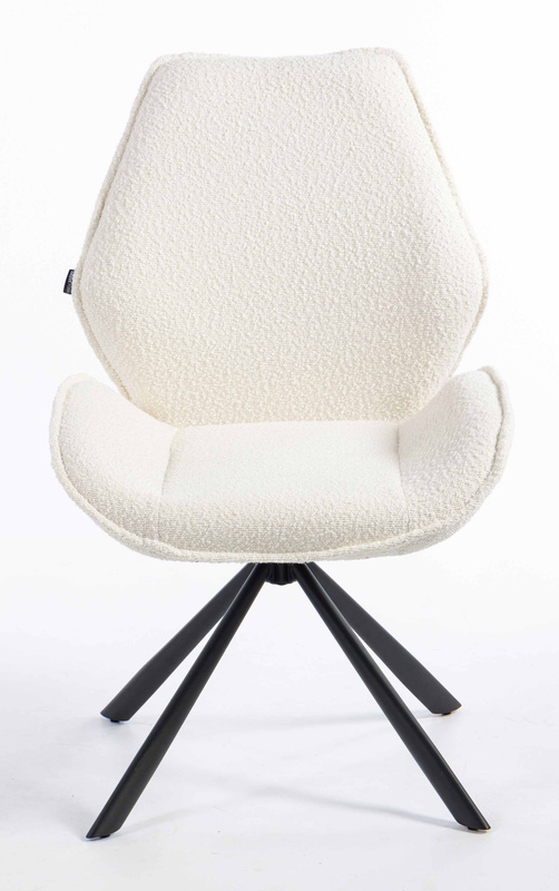 HR350 CSILLAGLÁB Krémszínű modern boucle szék fekete lábbal