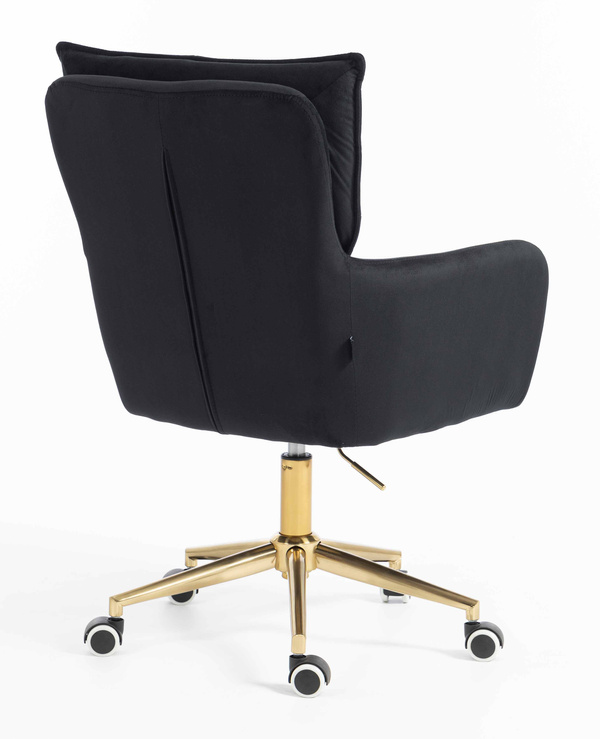 HR250K Fekete modern velúr szék arany lábbal
