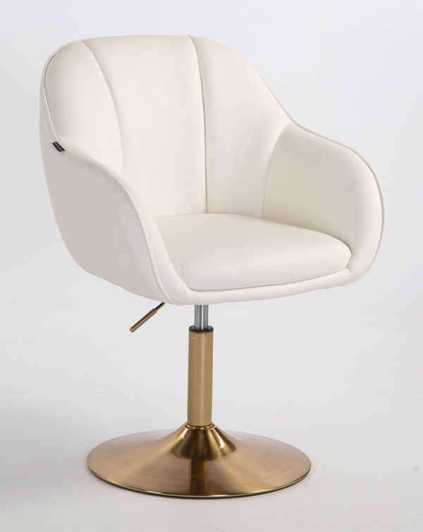 HR2055N Fehér Modern Műbőr Szék Aany lábbal