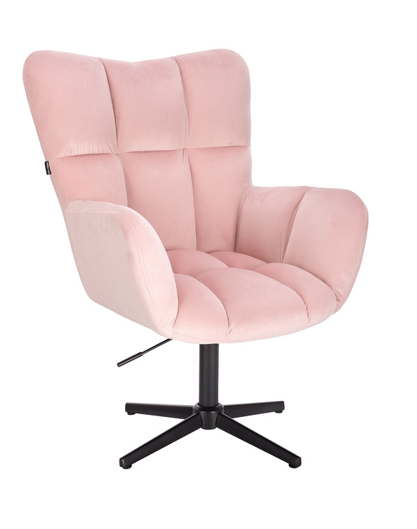 HR650CROSS Púderrózsaszín modern velúr szék fekete lábbal