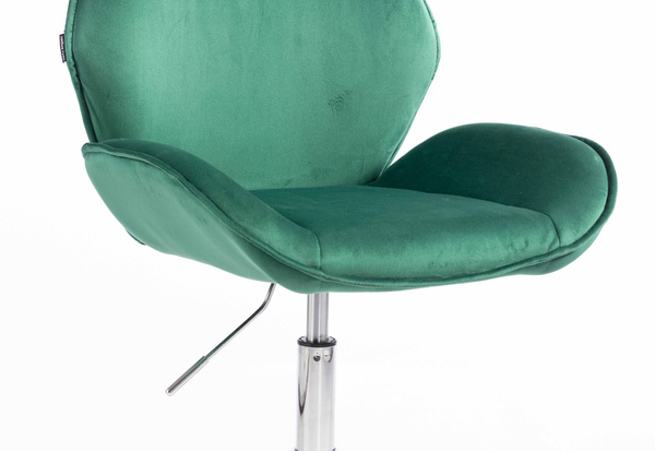 HR350K Sötétzöld modern velúr szék krómozott lábbal