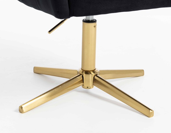 HR250CROSS Fekete modern velúr szék arany lábbal