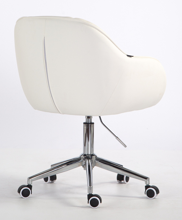 HR2055K Fehér Modern Műbőr Szék Krómozott lábbal