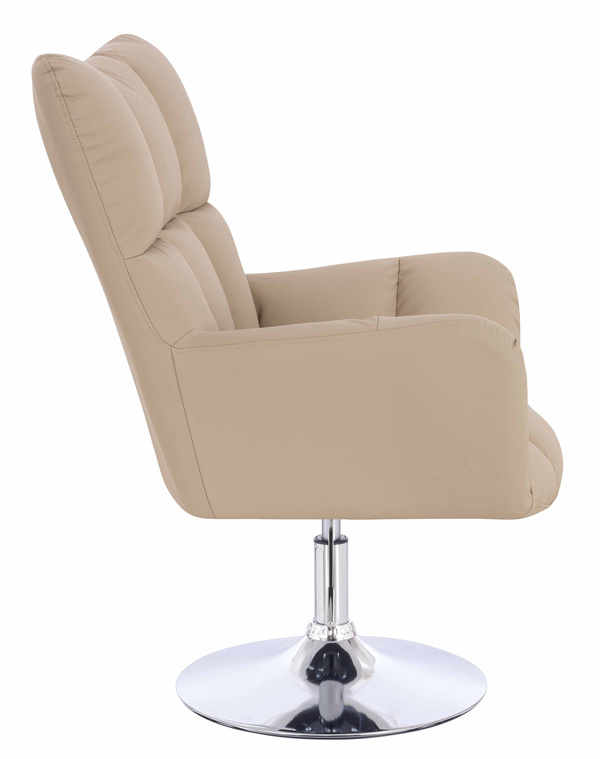 HR650N Krémszínű Műbőr Premium Soft szék krómozott lábbal