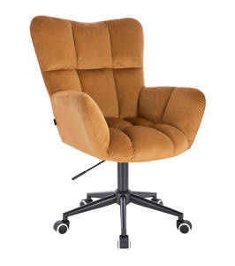 HR650K Mézbarna modern velúr szék fekete lábbal