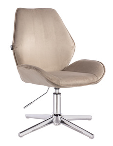 HR350CROSS Latte modern velúr szék krómozott lábbal