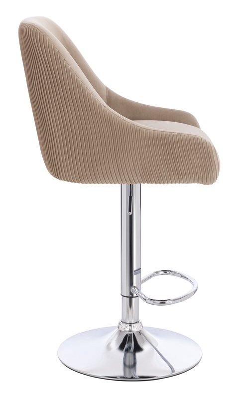 HR920W Latte Modern Velúr Szék Krómozott lábbal