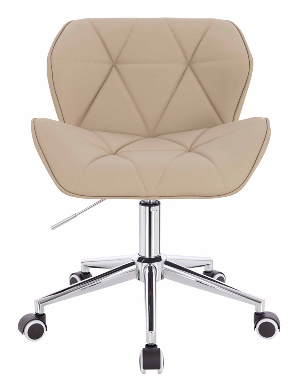 HR111K Krémszínű Műbőr Premium Soft szék krómozott lábbal