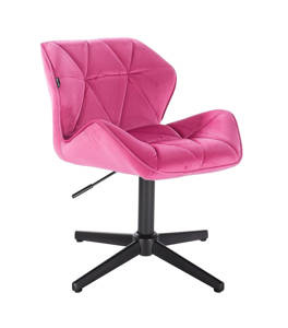 HR111CROSS Málna modern velúr szék fekete lábbal