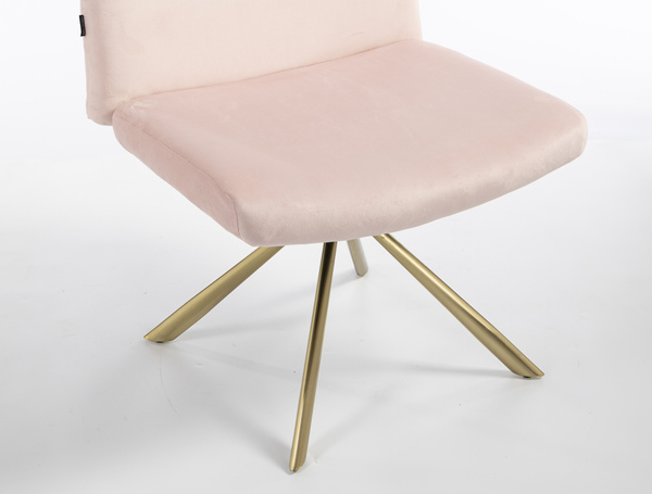 HR150 CSILLAGLÁB Púder Rózsaszín Modern Velúr Szék Arany lábbal
