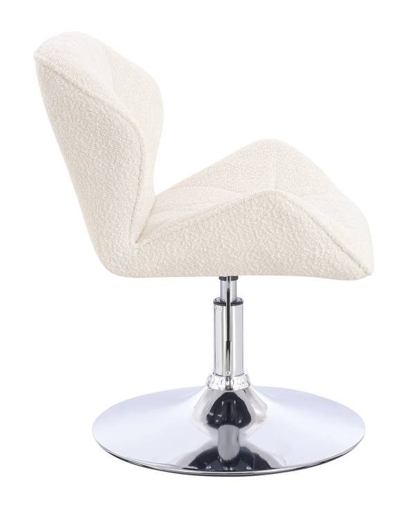 HR111N Krémszínű modern boucle szék krómozott lábbal
