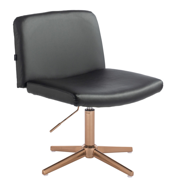 HR150CROSS Fekete Modern Műbőr Szék Arany lábbal