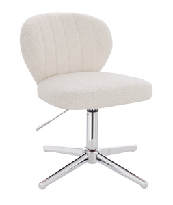 HR193CROSS Krémszínű modern boucle szék krómozott lábbal