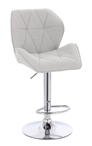 HR212W Szürke modern boucle szék krómozott lábbal