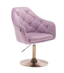 HR831 Halványlila modern velúr szék arany lábbal
