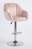 HR2055W Púder Rózsaszín Modern Velúr Szék Krómozott lábbal